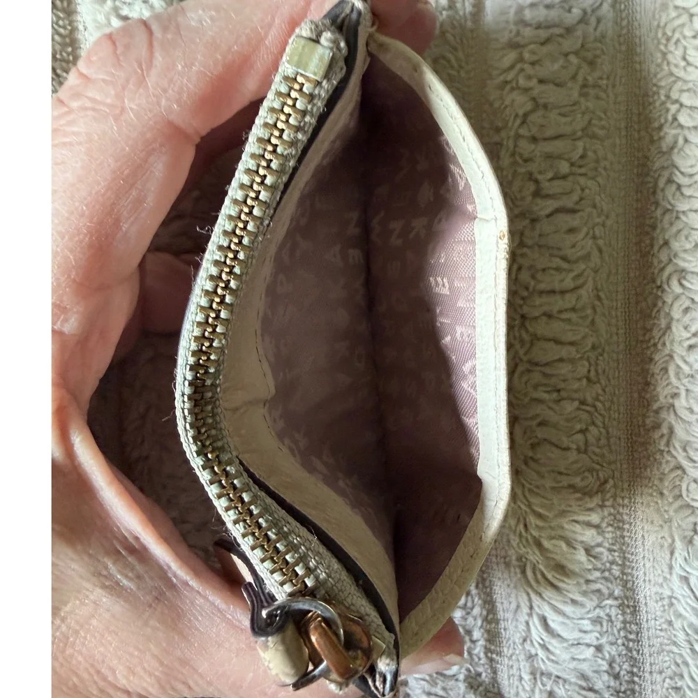 kate spade cream and blush leather card holder wristlet